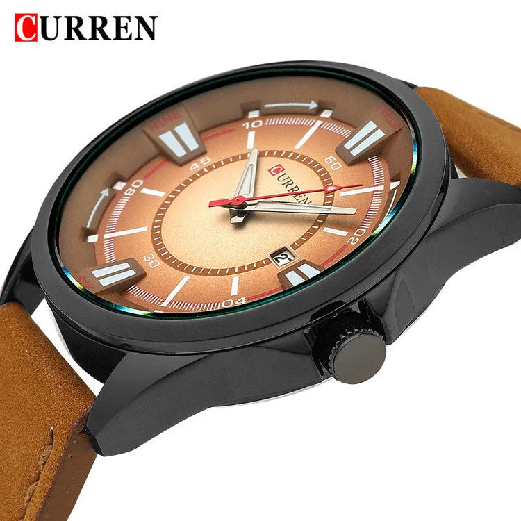 CURREN New Leather Watch Men Luxury Brand Analog Date Display Casual Watch Quartz Watch Men Wristwatch