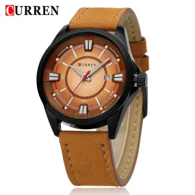 CURREN New Leather Watch Men Luxury Brand Analog Date Display Casual Watch Quartz Watch Men Wristwatch