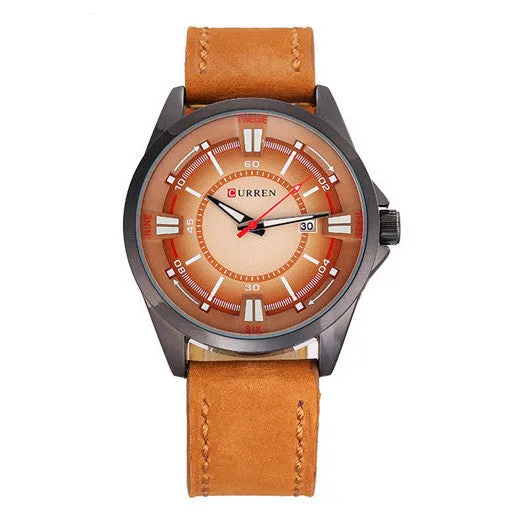 CURREN New Leather Watch Men Luxury Brand Analog Date Display Casual Watch Quartz Watch Men Wristwatch