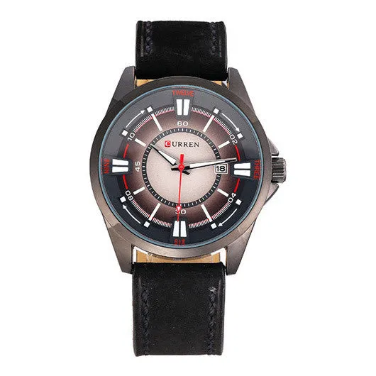 CURREN New Leather Watch Men Luxury Brand Analog Date Display Casual Watch Quartz Watch Men Wristwatch