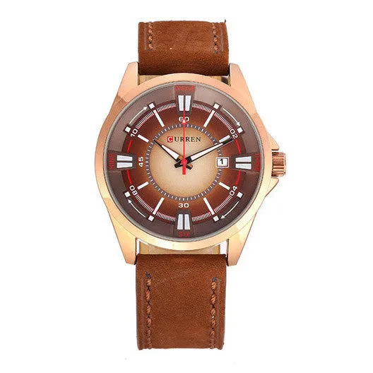 CURREN New Leather Watch Men Luxury Brand Analog Date Display Casual Watch Quartz Watch Men Wristwatch