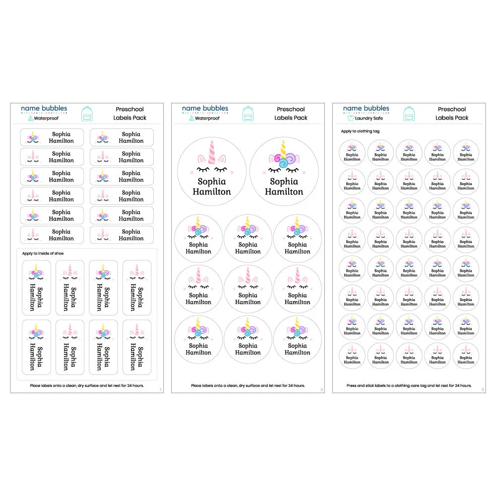 Custom Preschool Labels Pack