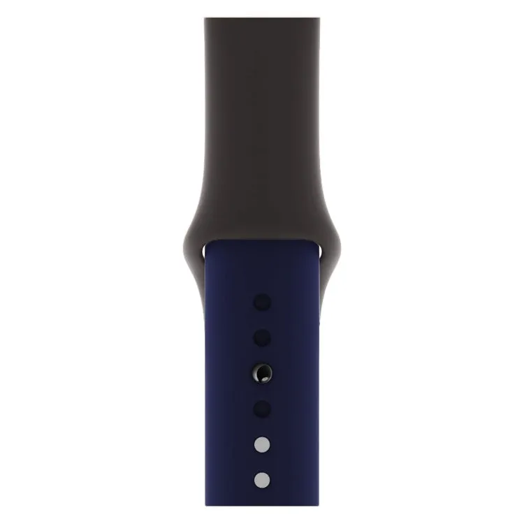 Double Colors Silicone Watch Band for Apple Watch Series 3 & 2 & 1 38mm (Dark Gray Blue)