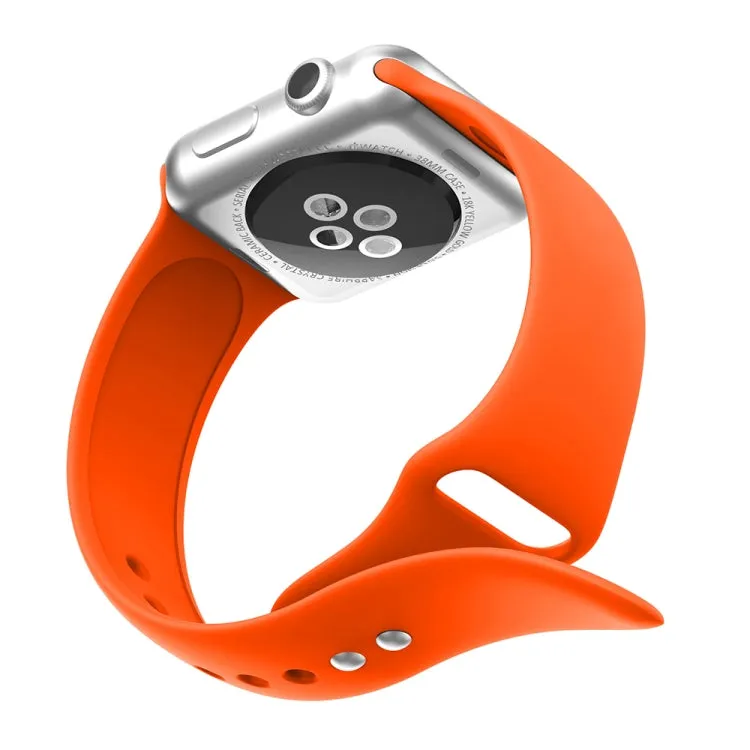 Double Rivets Silicone Watch Band for Apple Watch Series 3 & 2 & 1 42mm(Orange)