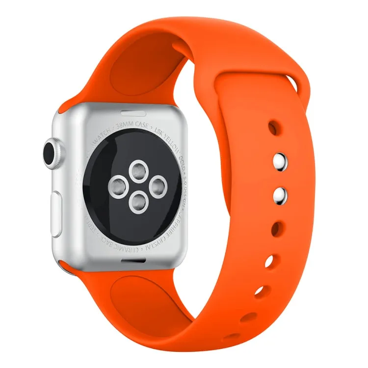 Double Rivets Silicone Watch Band for Apple Watch Series 3 & 2 & 1 42mm(Orange)