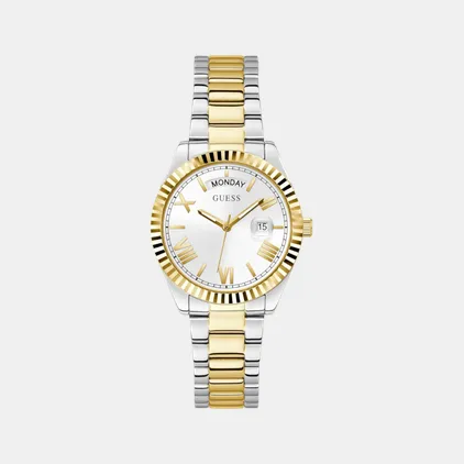 Dress Women Quartz White Dial Analog Recycled Steel Watch GW0308L6