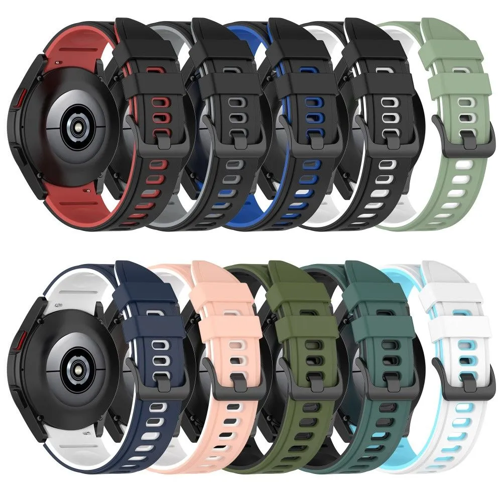 Dual color silicone watch strap for Samsung Galaxy Watch - Black / Grey