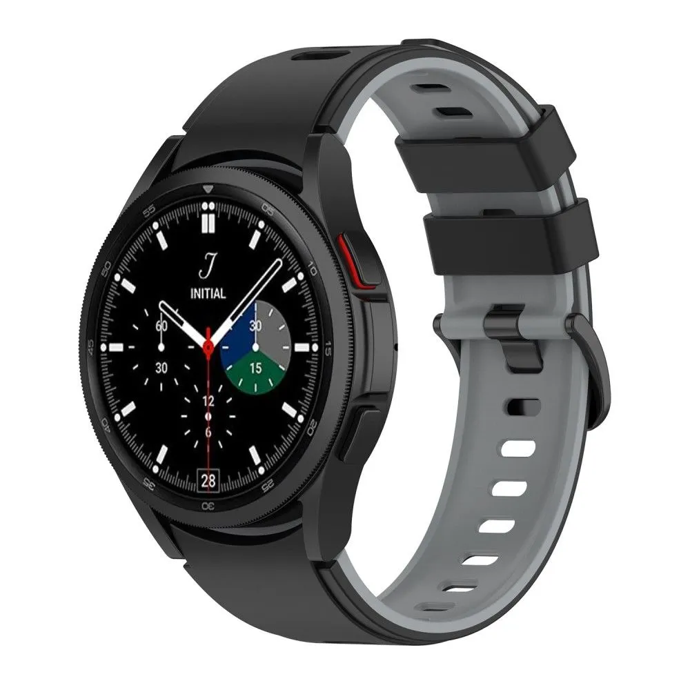 Dual color silicone watch strap for Samsung Galaxy Watch - Black / Grey