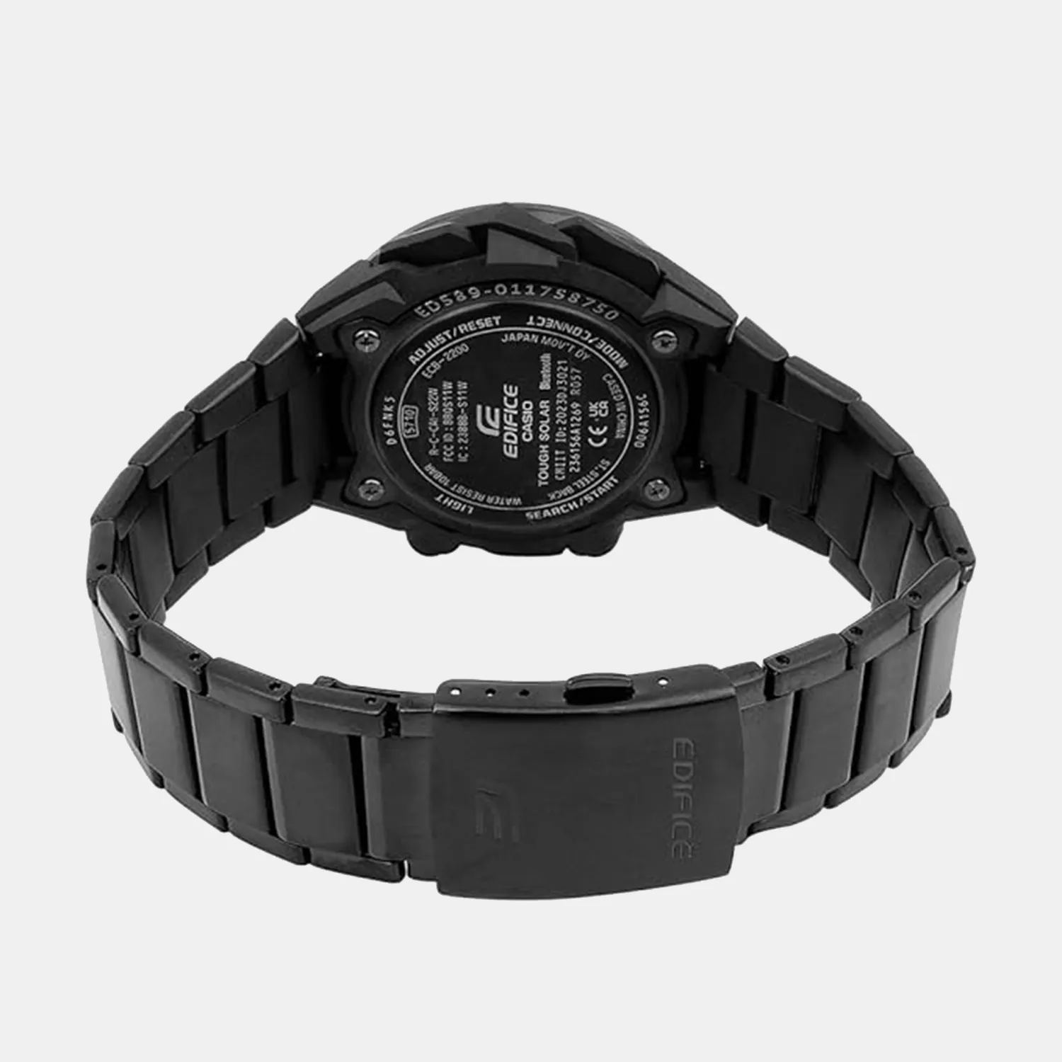 Edifice Men Quartz Analog-Digital Black Dial Stainless Steel Watch EDIFICE ECB-2200DC-1ADF - ED589