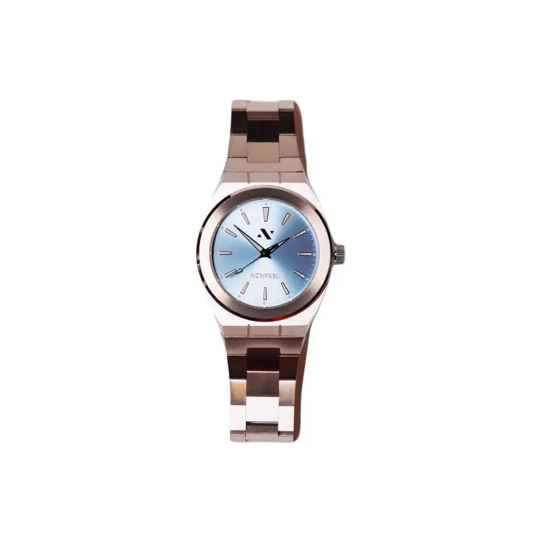 Elevate Link Denim Blue 42MM Unisex Watch In Silver/Blue