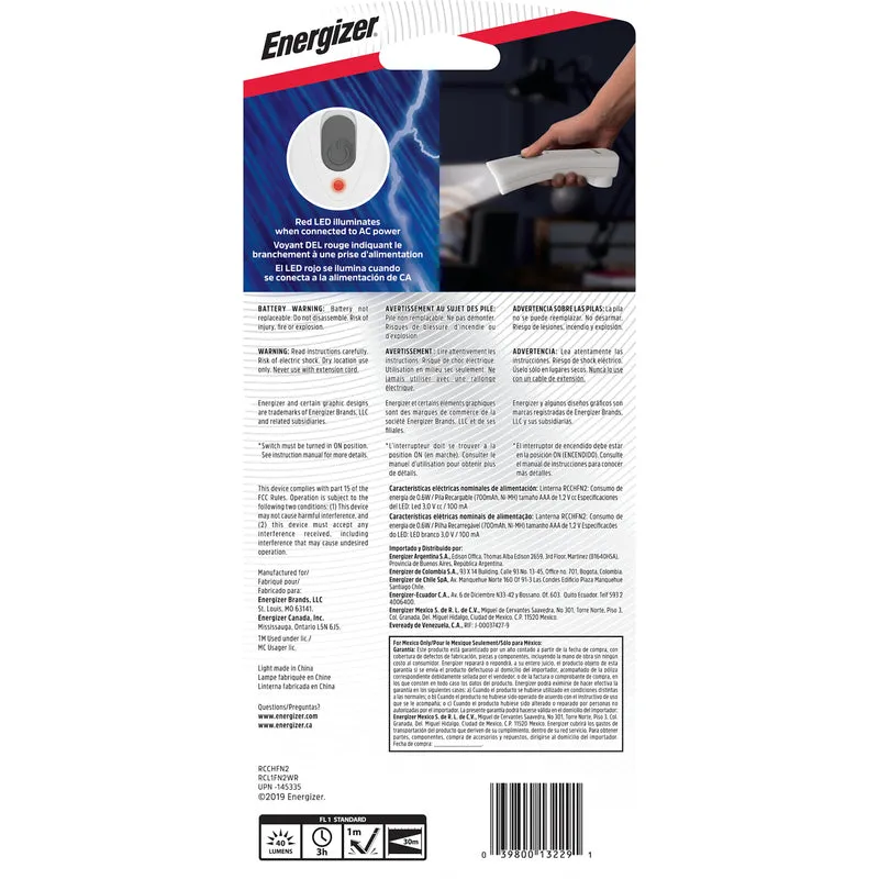 Energizer 40 lm White LED Rechargeable Flashlight