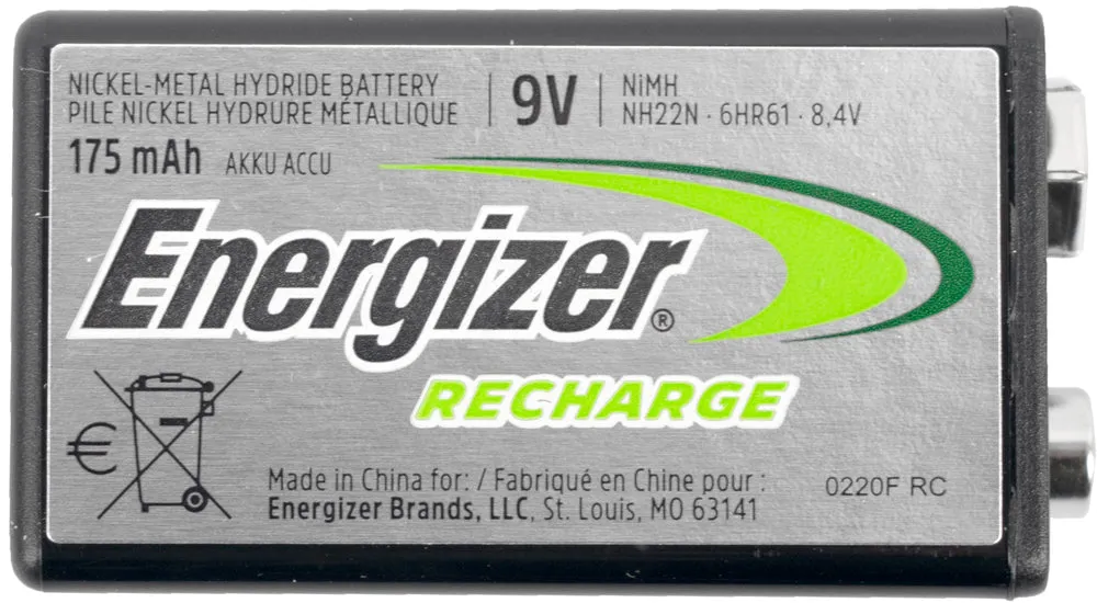 Energizer RECHARGE: 9V -1 PACK (MOQ6) NH22BP1-175