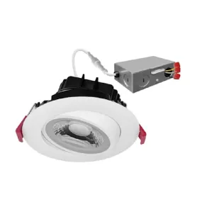 Envision LED 4" 12W Gimbal Adjustable Downlight Canless, 5CCT Selectable