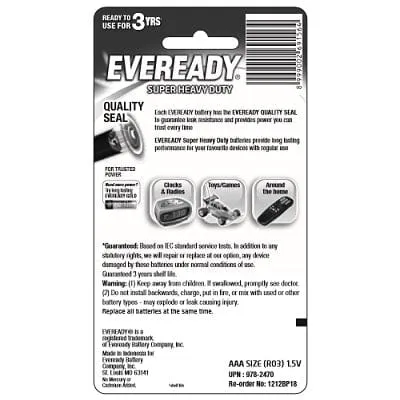 Eveready - Super Heavy Duty M1215 AAA Battery Value Pack