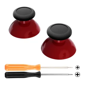 eXtremeRate Carmine Red & Black Replacement 3D Joystick Thumbsticks, Analog Thumb Sticks with Phillips Screwdriver for Nintendo Switch Pro Controller - KRM525