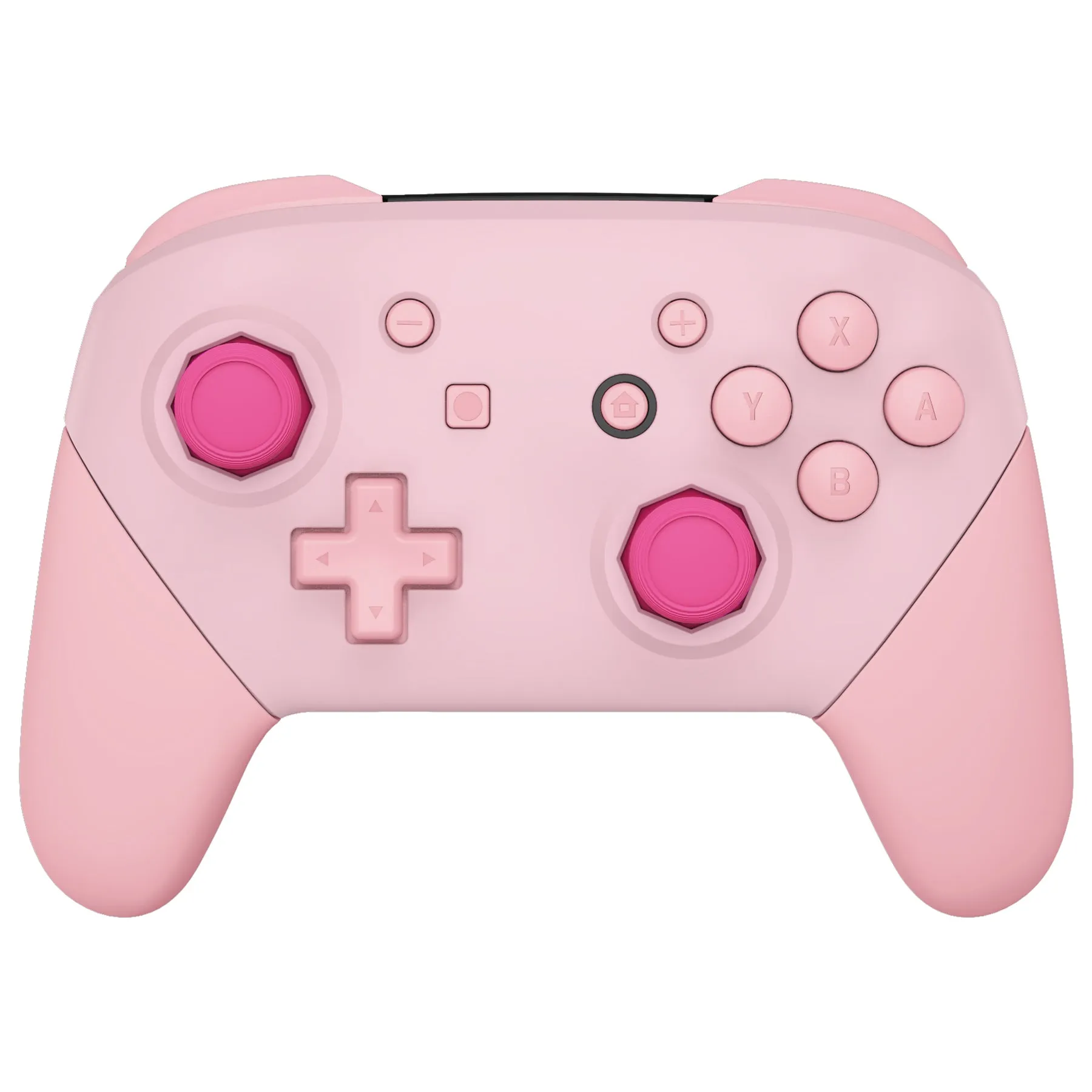 eXtremeRate Cherry Blossoms Pink & Puffy Pink Faceplate Backplate Handles Cover, Octagonal Gated Sticks Design DIY Replacement Grip Housing Shell for Nintendo Switch Pro Controller - Controller NOT Included - FRE622