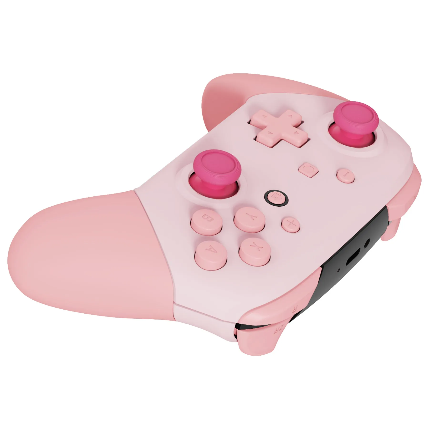 eXtremeRate Cherry Blossoms Pink & Puffy Pink Faceplate Backplate Handles for Switch Pro Controller - Controller NOT Included - FRP356