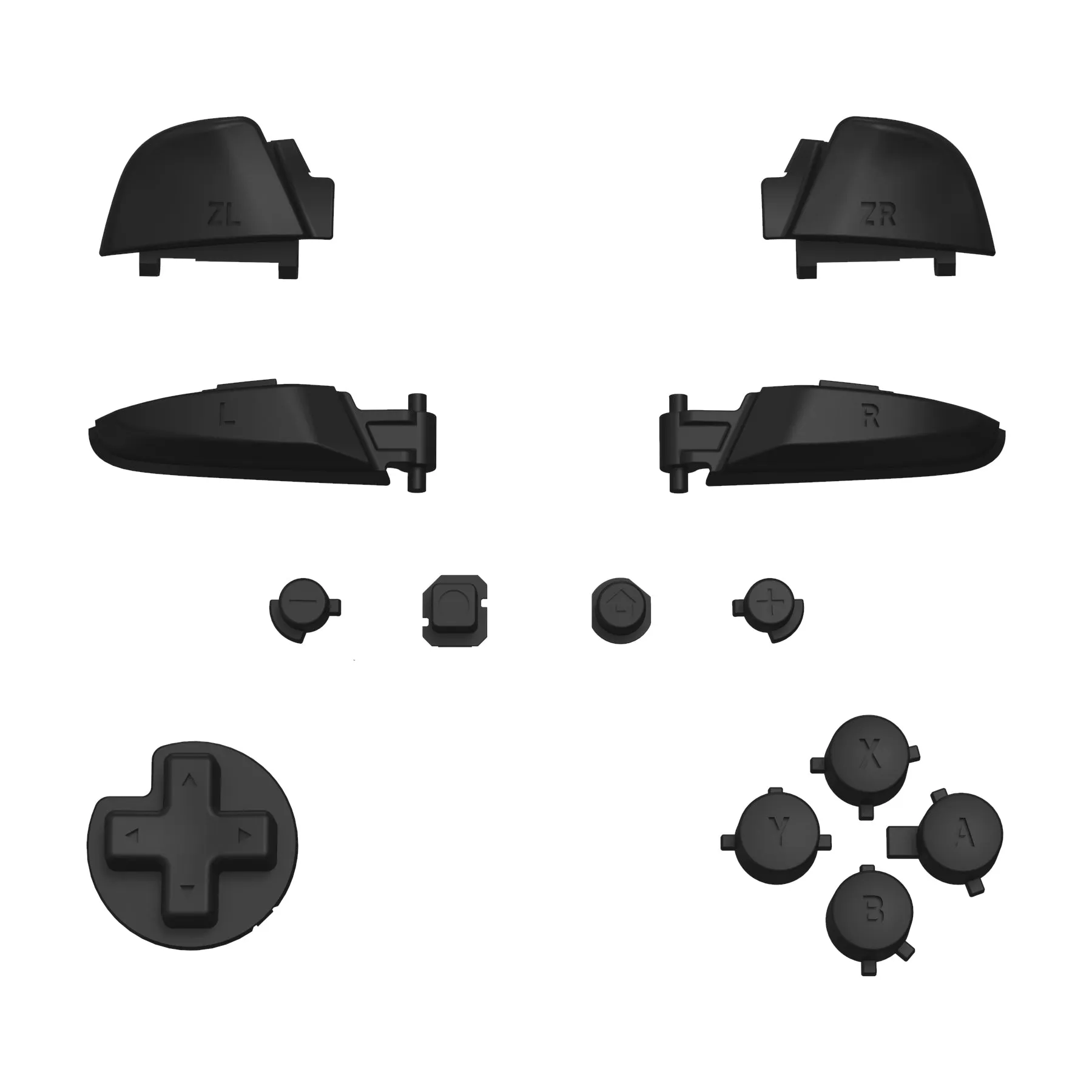 eXtremeRate DIY Replacement Full Set Buttons for Nintendo Switch Pro Controller - Black - KRP312