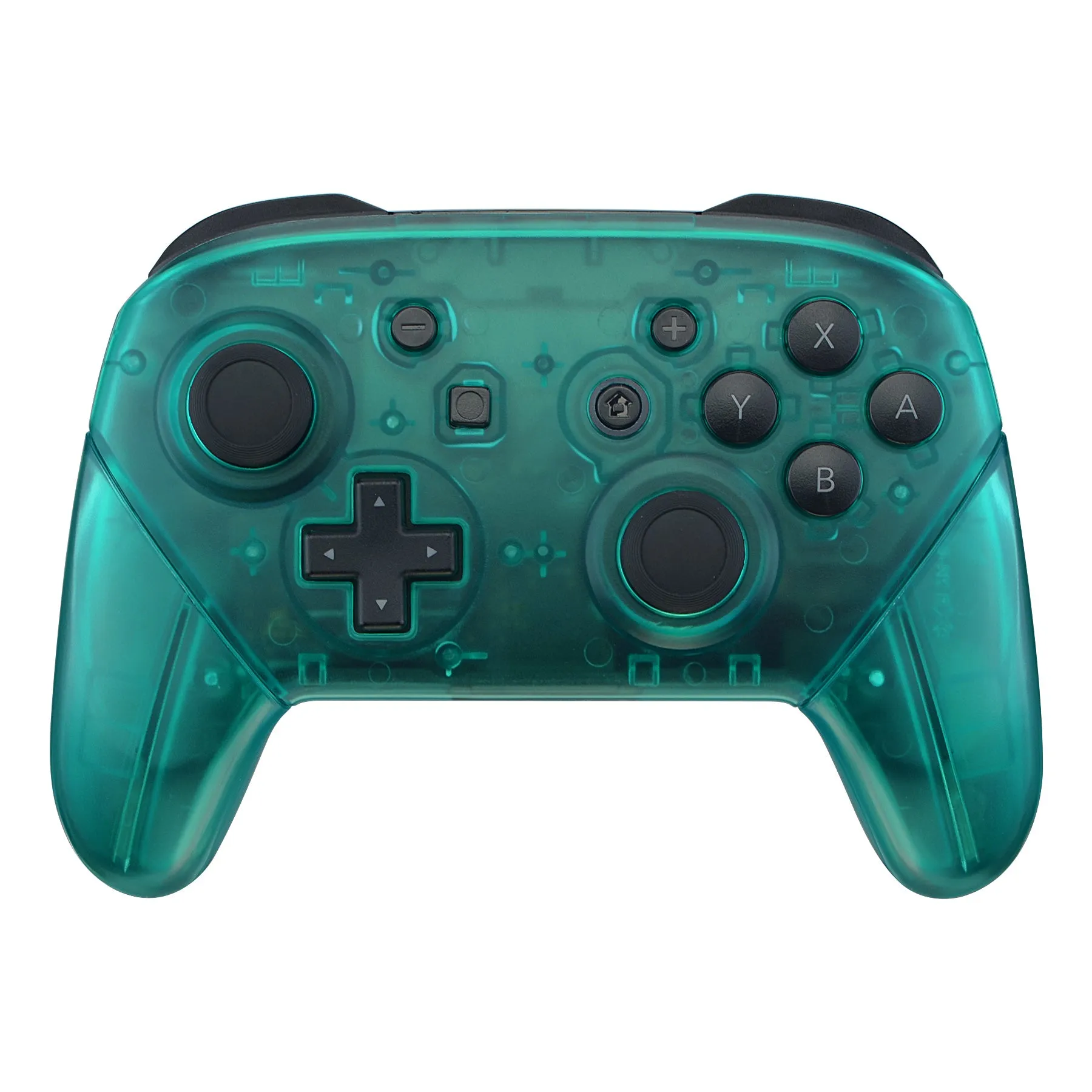 eXtremeRate Emerald Green Faceplate Backplate Handles for Nintendo Switch Pro Controller, DIY Replacement Grip Housing Shell Cover for Nintendo Switch Pro - Controller NOT Included - FRM508