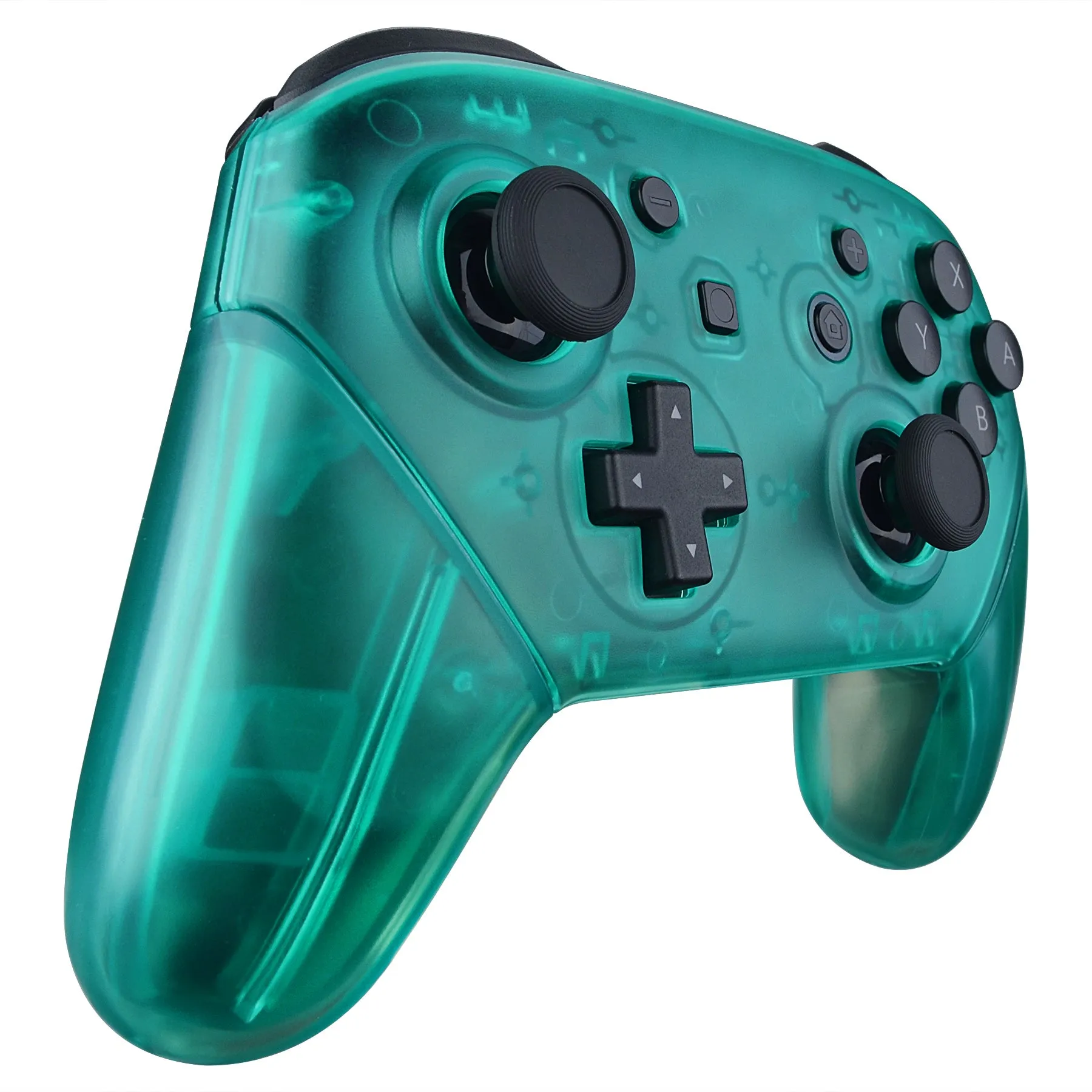 eXtremeRate Emerald Green Faceplate Backplate Handles for Nintendo Switch Pro Controller, DIY Replacement Grip Housing Shell Cover for Nintendo Switch Pro - Controller NOT Included - FRM508