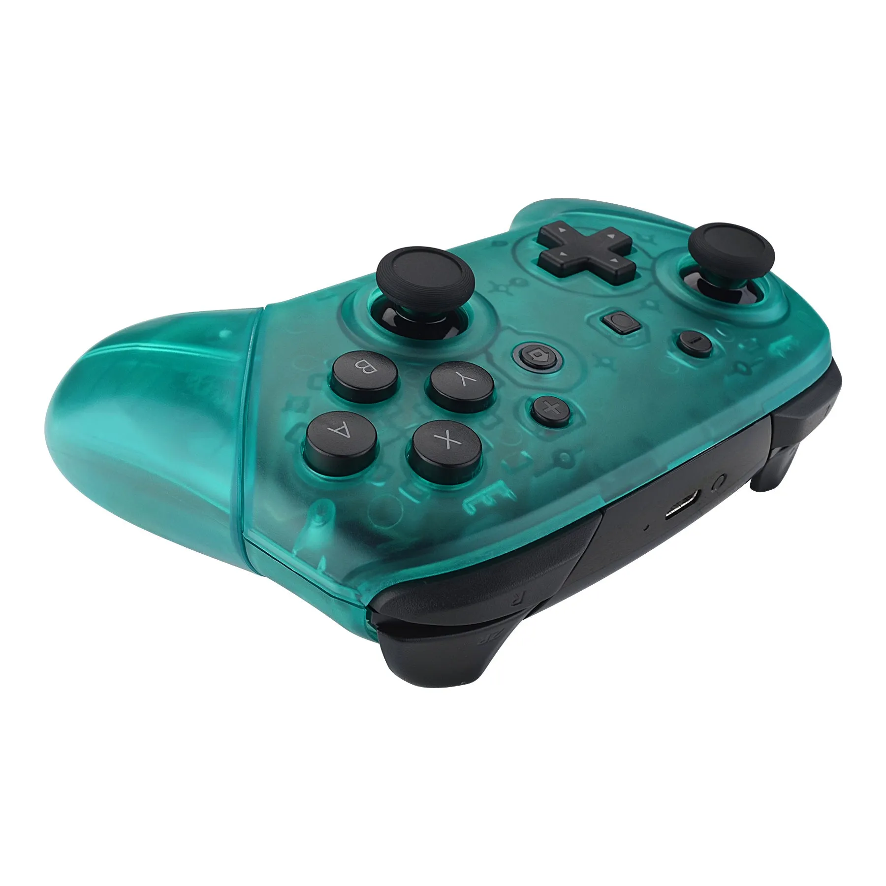 eXtremeRate Emerald Green Faceplate Backplate Handles for Nintendo Switch Pro Controller, DIY Replacement Grip Housing Shell Cover for Nintendo Switch Pro - Controller NOT Included - FRM508