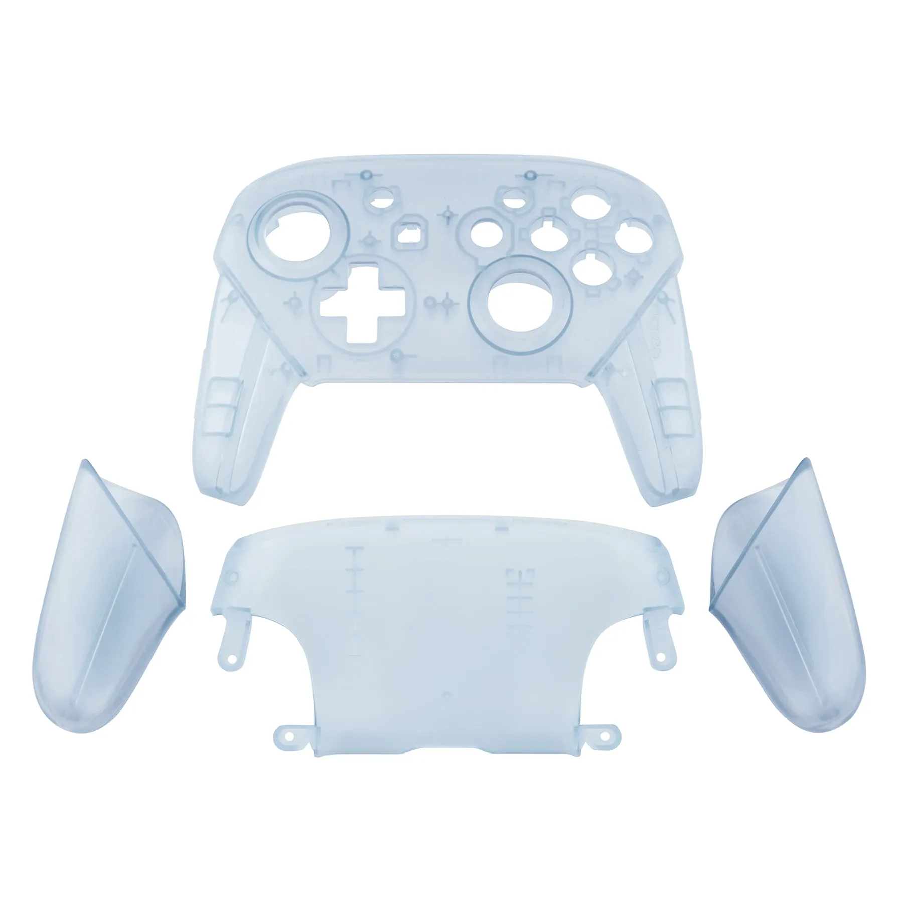 eXtremeRate Glacier Blue Faceplate Backplate Handles for Nintendo Switch Pro Controller, DIY Replacement Grip Housing Shell Cover for Nintendo Switch Pro - Controller NOT Included - FRM506