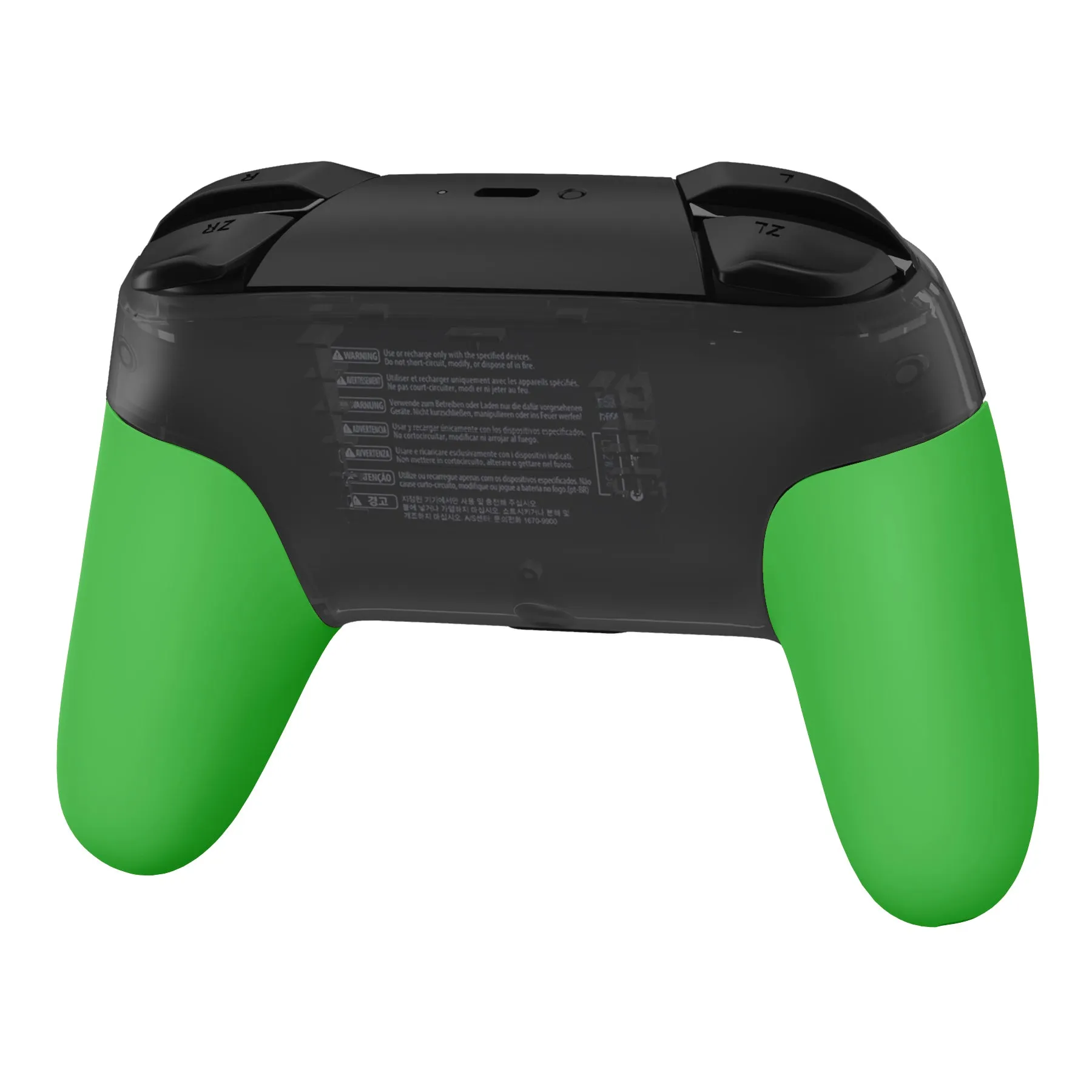 eXtremeRate Green Replacement Handle Grips for NS Switch Pro Controller, Soft Touch DIY Hand Grip Shell for NS Switch Pro Controller - Controller NOT Included - GRP317