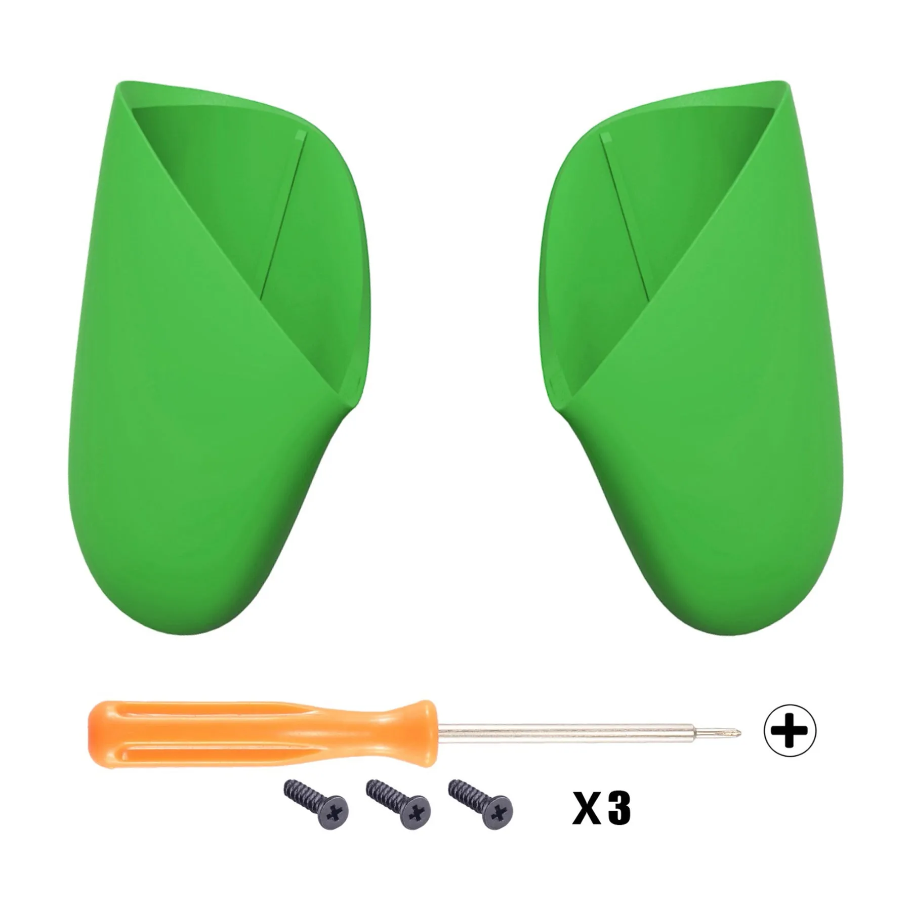 eXtremeRate Green Replacement Handle Grips for NS Switch Pro Controller, Soft Touch DIY Hand Grip Shell for NS Switch Pro Controller - Controller NOT Included - GRP317