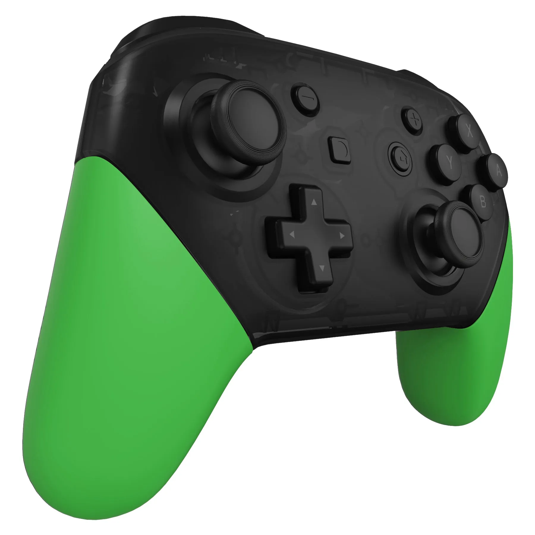 eXtremeRate Green Replacement Handle Grips for NS Switch Pro Controller, Soft Touch DIY Hand Grip Shell for NS Switch Pro Controller - Controller NOT Included - GRP317