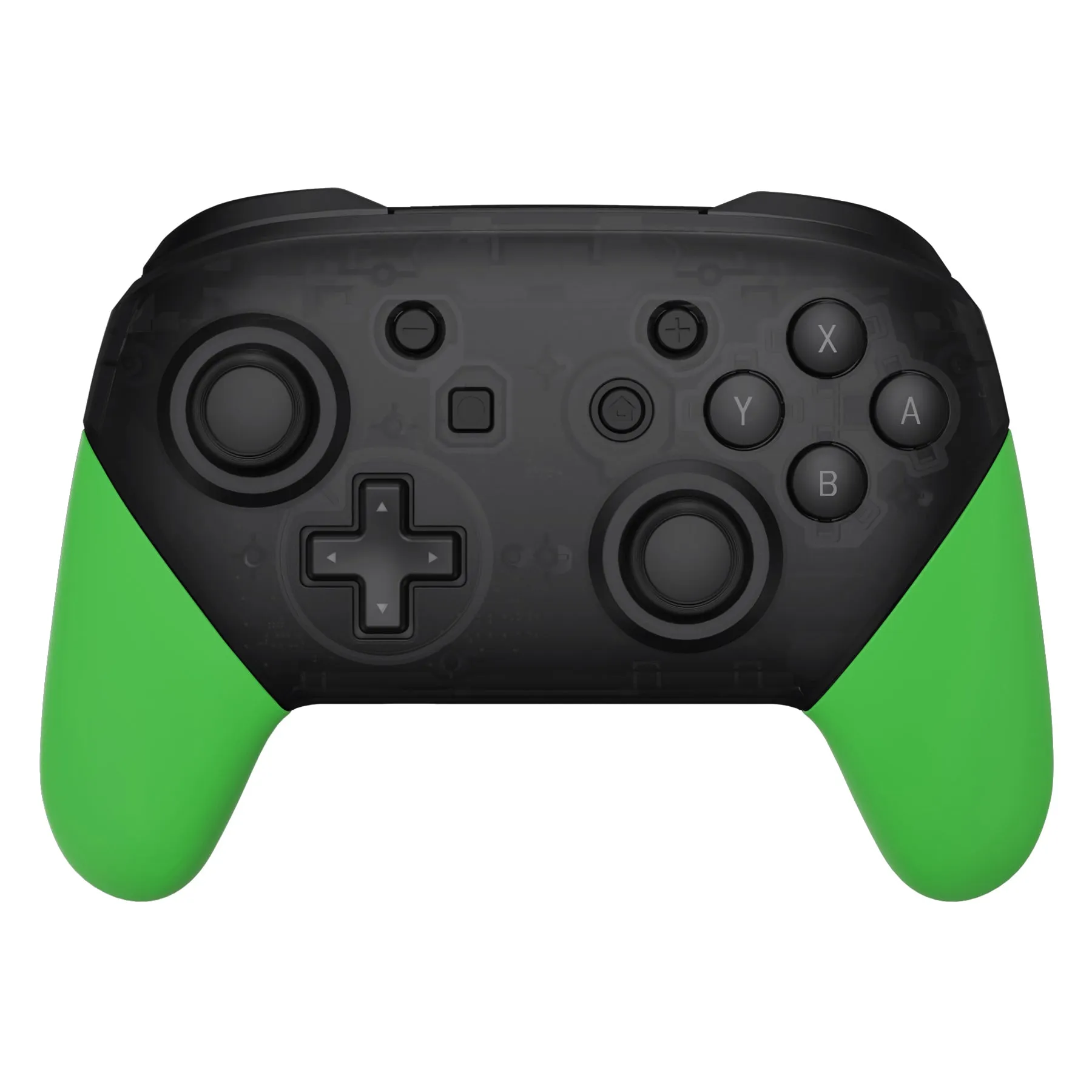 eXtremeRate Green Replacement Handle Grips for NS Switch Pro Controller, Soft Touch DIY Hand Grip Shell for NS Switch Pro Controller - Controller NOT Included - GRP317