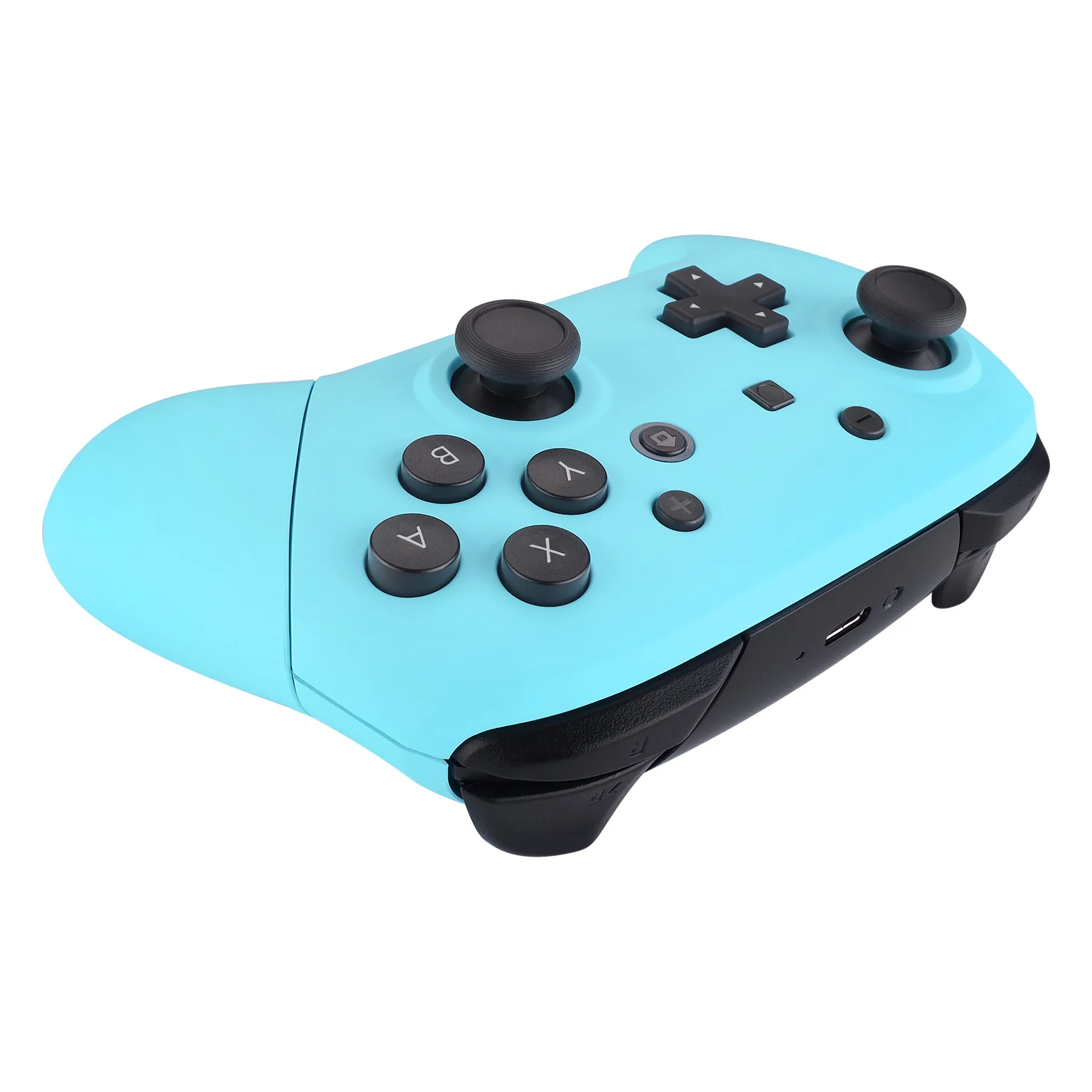 eXtremeRate Heaven Blue Faceplate Backplate Handles for Nintendo Switch Pro Controller, DIY Replacement Grip Housing Shell Cover for Nintendo Switch Pro - Controller NOT Included - FRP308