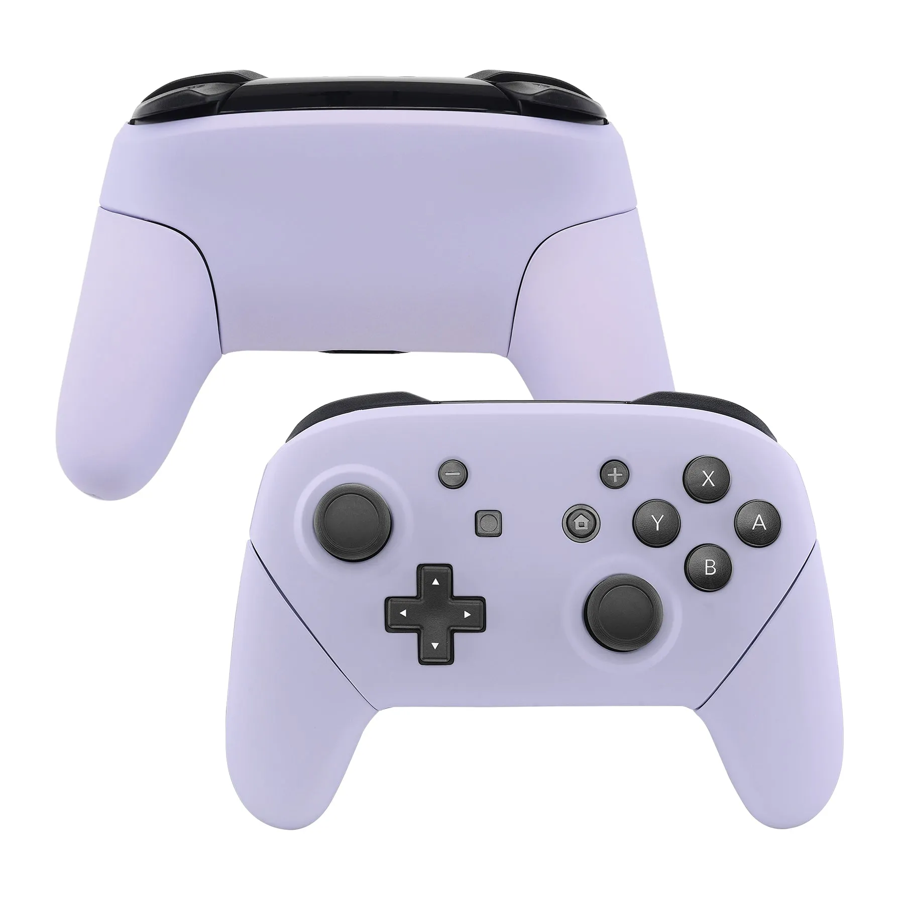 eXtremeRate Light Violet Faceplate Backplate Handles for Nintendo Switch Pro Controller, DIY Replacement Grip Housing Shell Cover for Nintendo Switch Pro - Controller NOT Included - FRP310