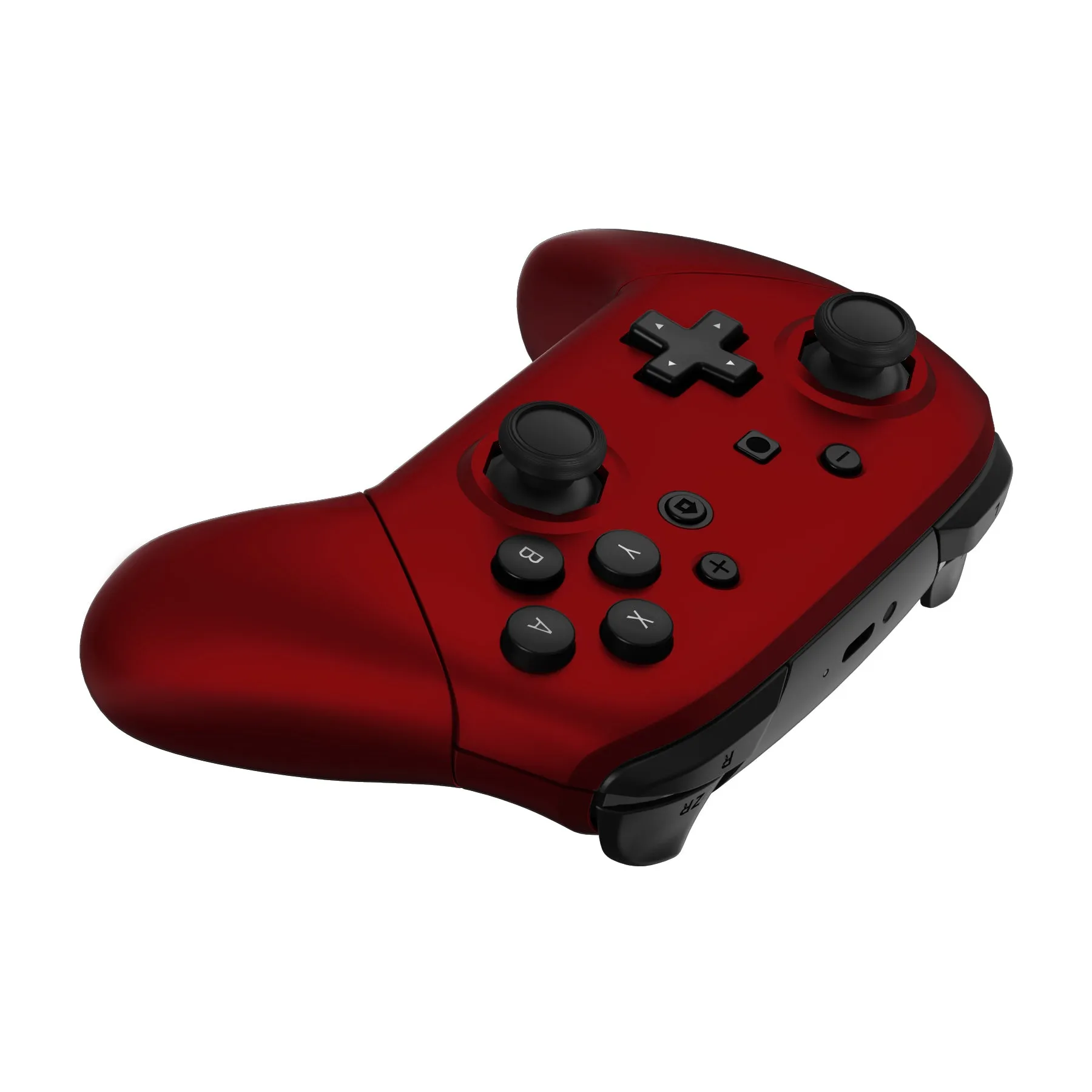 eXtremeRate Scarlet Red Faceplate Backplate Handles Cover, Octagonal Gated Sticks Design DIY Replacement Grip Housing Shell for NS Switch Pro Controller - Controller NOT Included - FRE609