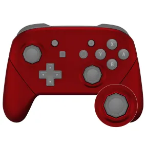 eXtremeRate Scarlet Red Faceplate Backplate Handles Cover, Octagonal Gated Sticks Design DIY Replacement Grip Housing Shell for NS Switch Pro Controller - Controller NOT Included - FRE609