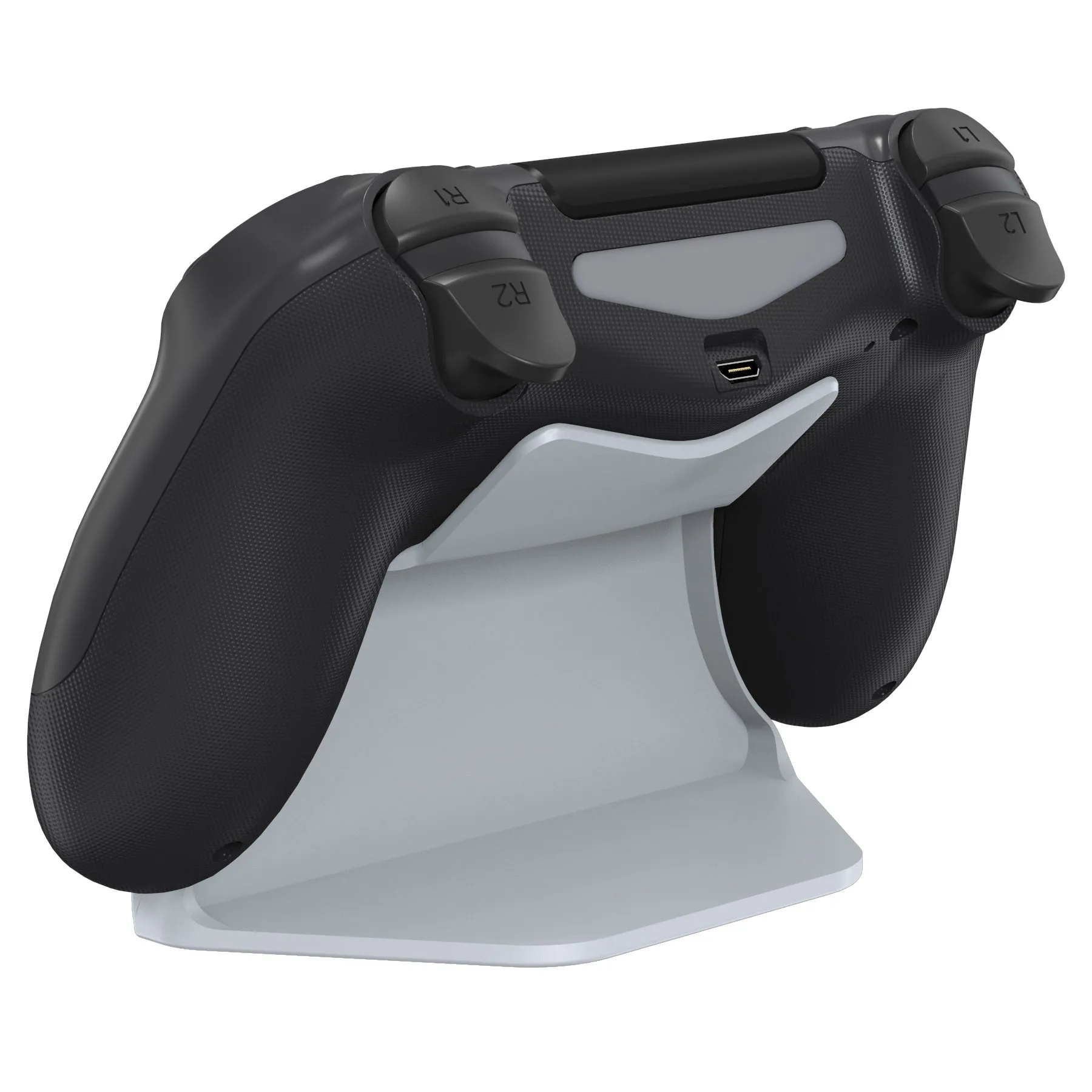 eXtremeRate Solid Gray Controller Display Stand for PS4 All Model Controllers, Gamepad Accessories Desk Holder for PS4/Slim/Pro Controller with Rubber Pads - SP4H08