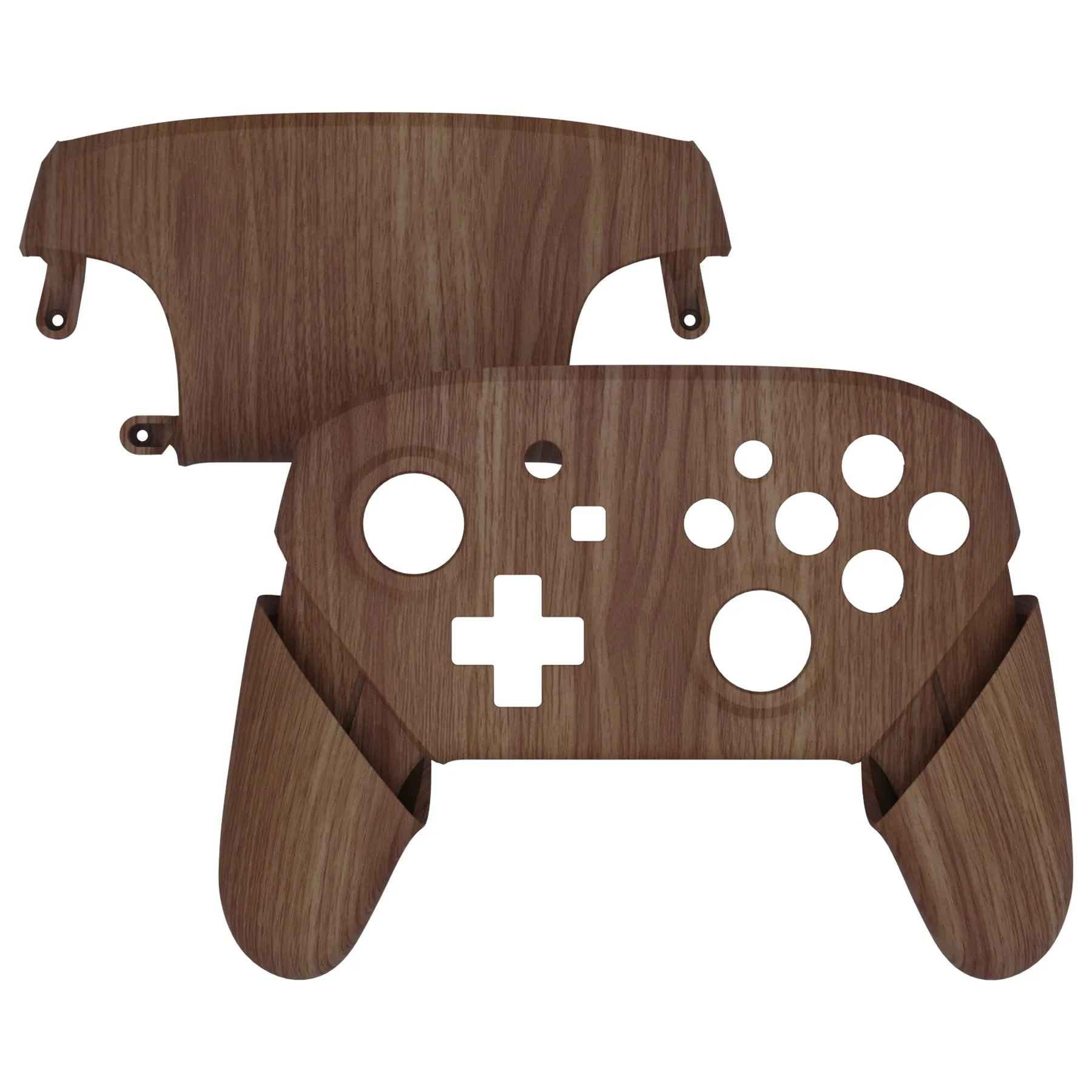 eXtremeRate Wood Grain Faceplate Backplate Handles for Nintendo Switch Pro Controller, Soft Touch Grip Replacement Housing Shell Cover Buttons for Nintendo Switch Pro - Controller NOT Included - FRS201