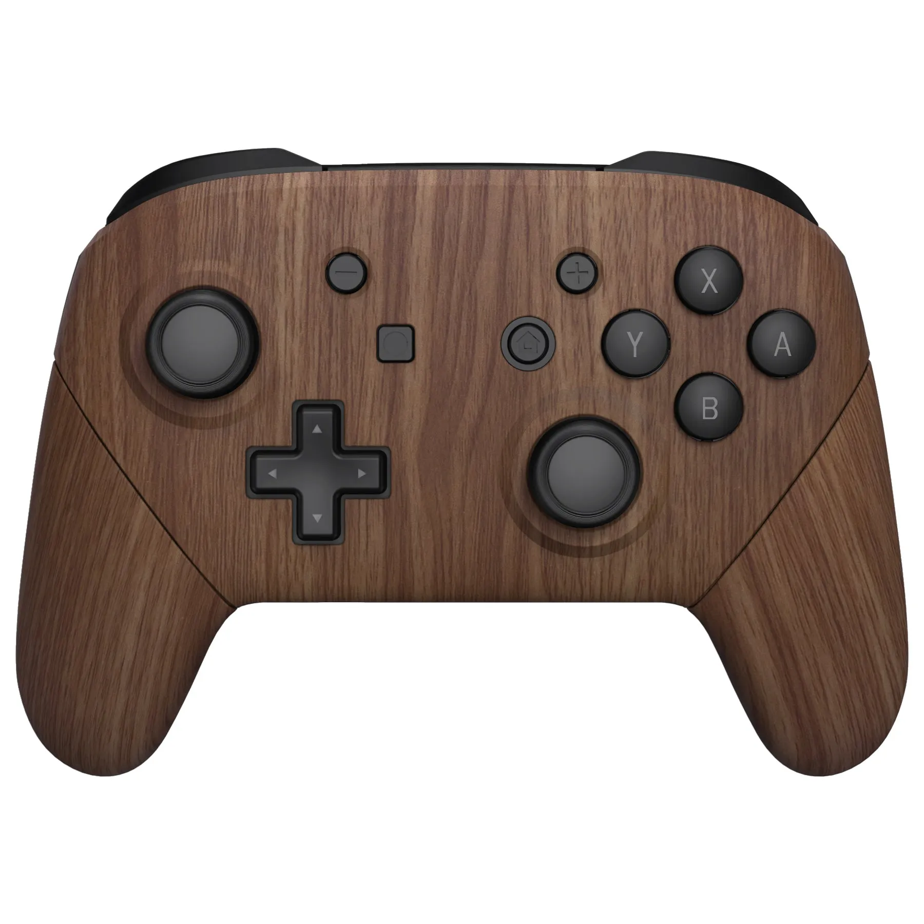 eXtremeRate Wood Grain Faceplate Backplate Handles for Nintendo Switch Pro Controller, Soft Touch Grip Replacement Housing Shell Cover Buttons for Nintendo Switch Pro - Controller NOT Included - FRS201