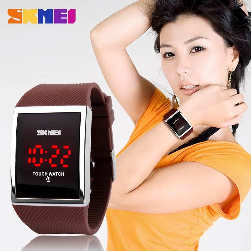 Fashion Men Women Electronic LED Touch Candy Jelly Watch Silicone Sports Digital Watch