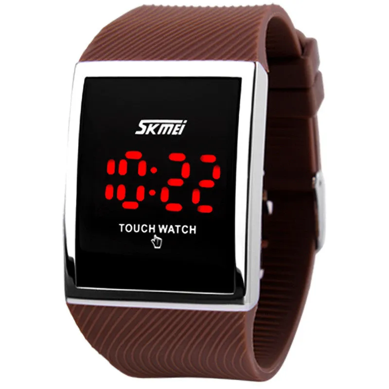 Fashion Men Women Electronic LED Touch Candy Jelly Watch Silicone Sports Digital Watch