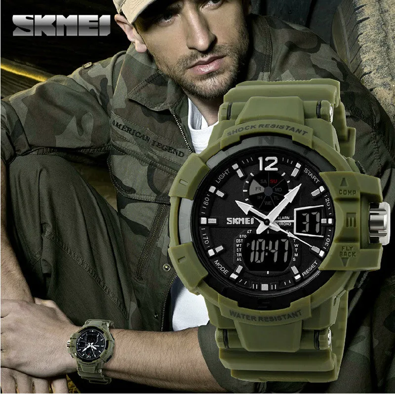 Fashion Outdoor Men Boy Sports Watches SKMEI Brand LED Digital Quartz Multifunction Waterproof Military Watch Dress Wristwatches