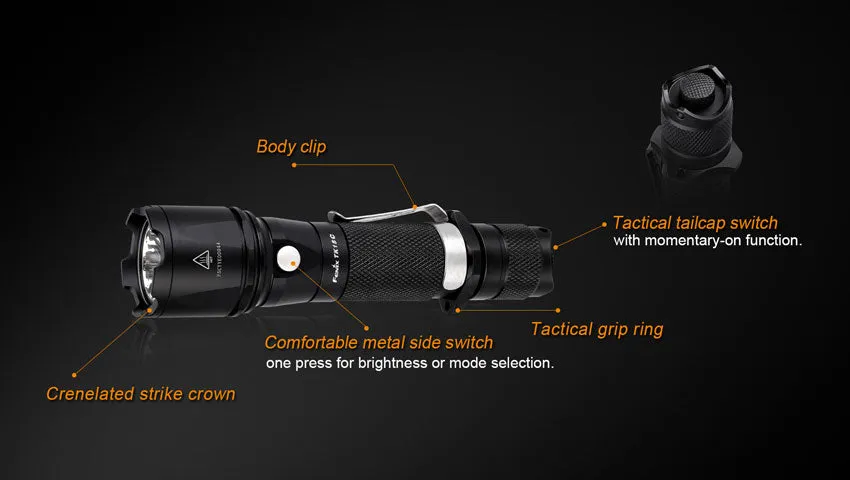 Fenix TK15C 1x 18650 / 2x CR123A 450 Lumen Cree XP-G2 R5 LED Flashlight