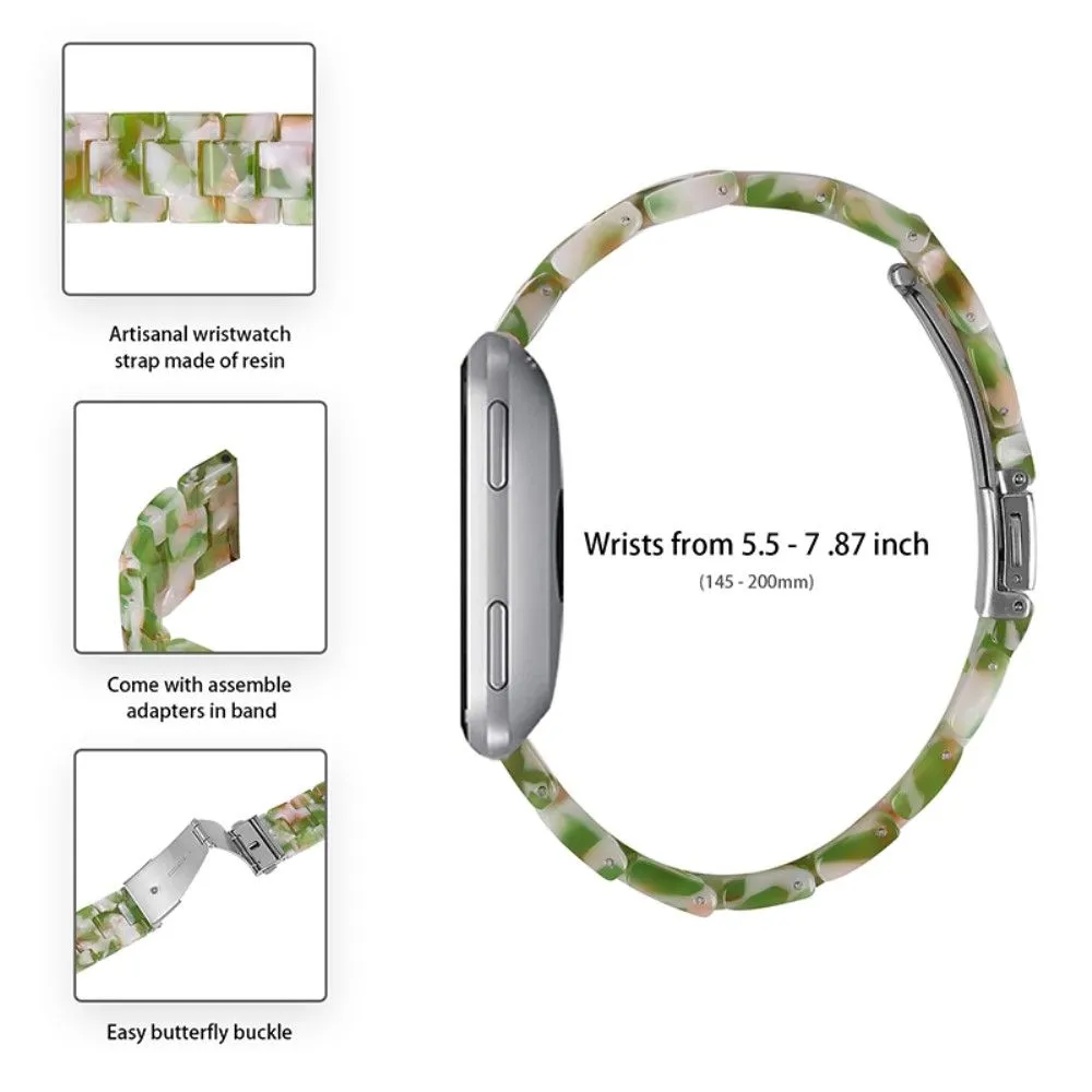 Fitbit Versa 2 /  Versa Lite cool resin watch strap  - Green / White