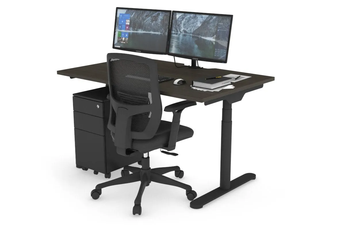 Flexi Premium Height Adjustable Single Workstation [1200L x 800W with Cable Scallop]