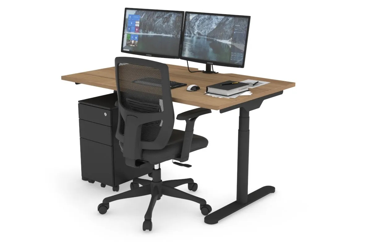 Flexi Premium Height Adjustable Single Workstation [1200L x 800W with Cable Scallop]