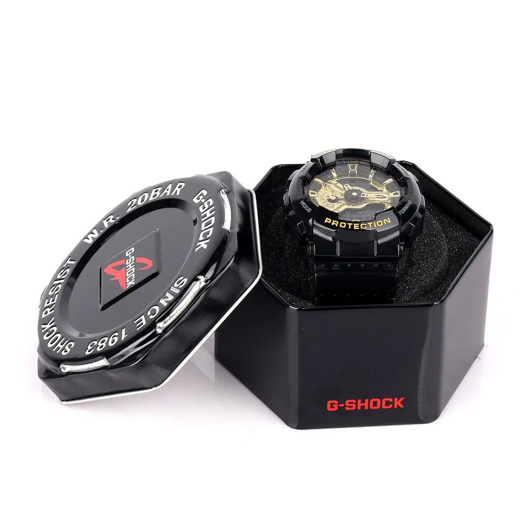 G shock black gold Analog digital Watch