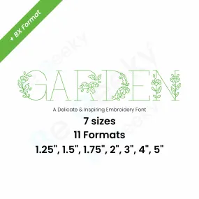 Garden Digital Embroidery Font