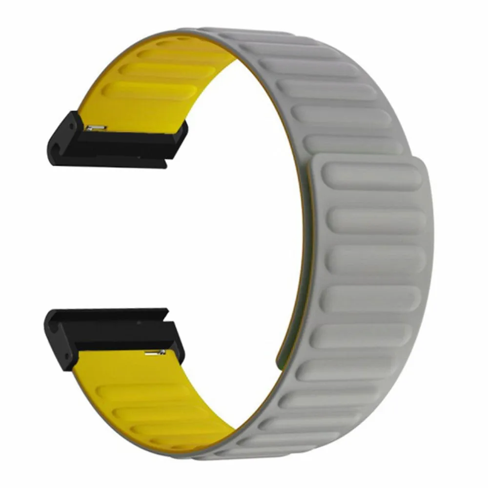 Garmin Tactix Delta Solar Silicone Sport Magnetic Wristband - Gray / Yellow