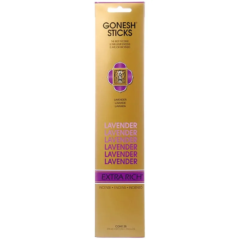 GONESH EXTRA RICH - LAVENDER - Bamboo Stick Incense