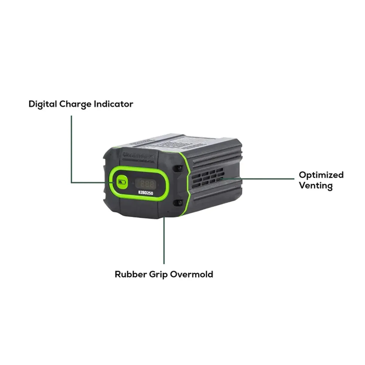 Greenworks 82V 2.5Ah Battery with Bluetooth and Digital Readout