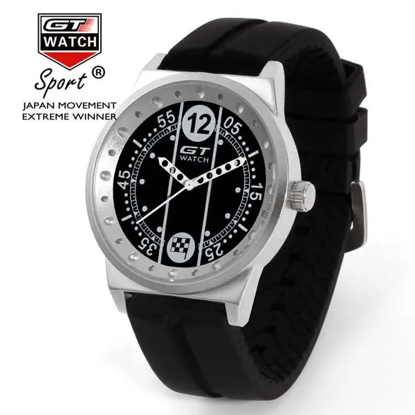 GT WATCH Driver Racing Gulf Collection Stainless Steel Case Relojes Men's Military Race Silicone Strap Watch